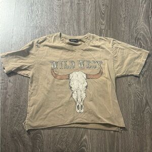 Rustic Tan Wild West Crop Top